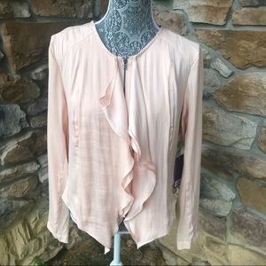 Long sleeve dressy zip up shirt